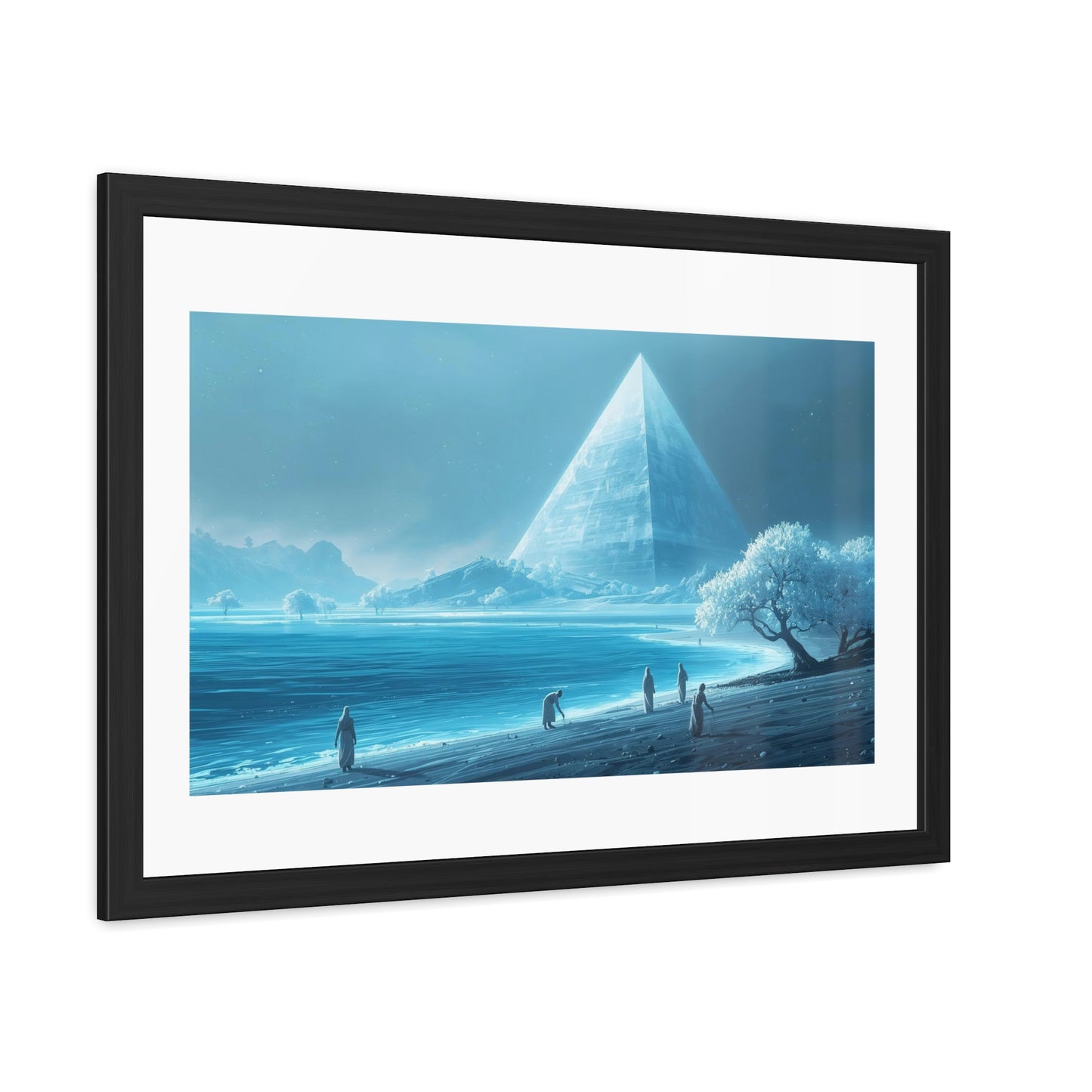 "The Sowers", Framed Original Art , Dreamy Wall Art for Home Decor, Unique Gift, Adventure Travel Art, Oasis Landscape Decor