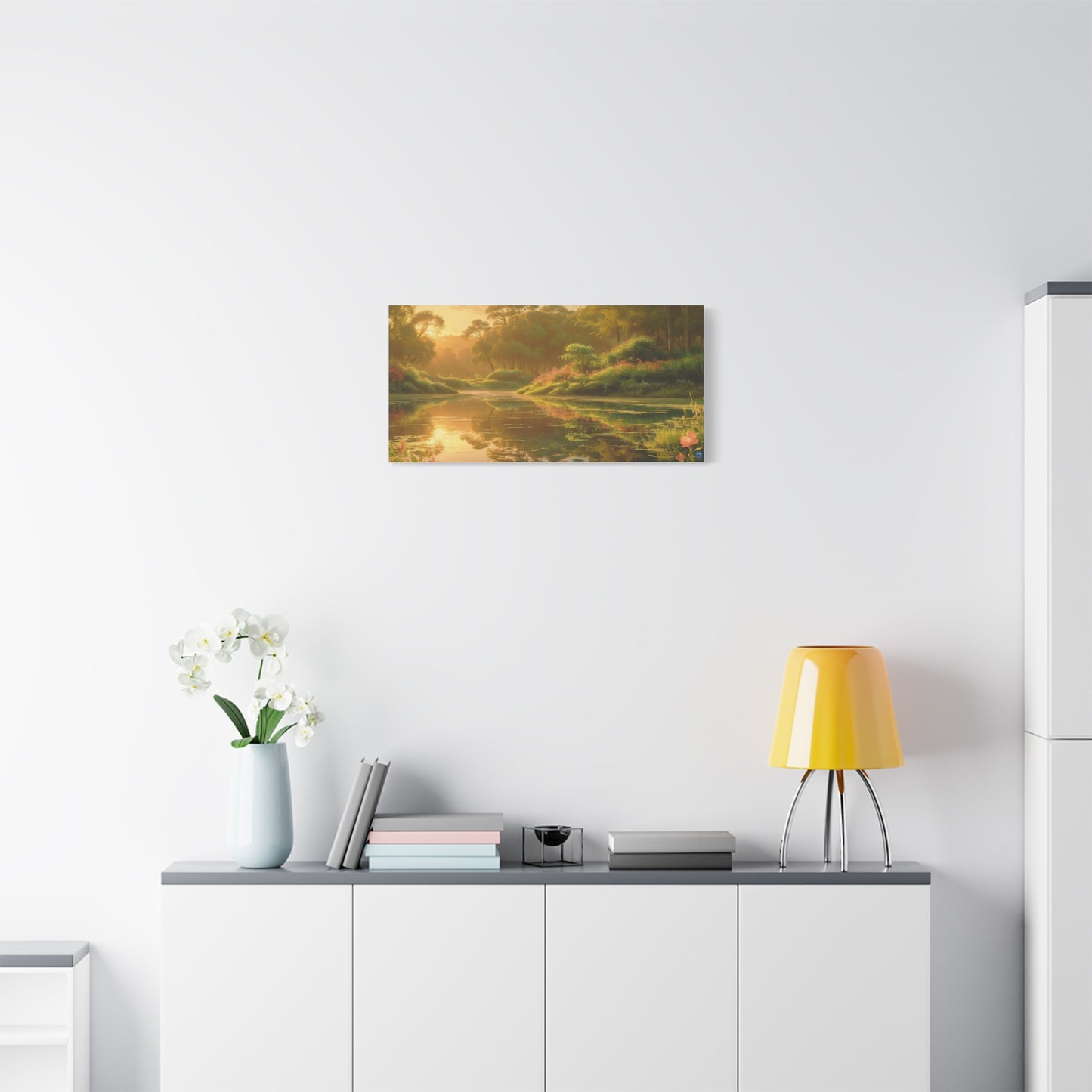 Serena Lake Sunrise Landscape Canvas Print - "Reflection" series, Wall Art Decor, Home Décor, Gift for Nature Lovers, Living Room Decoration