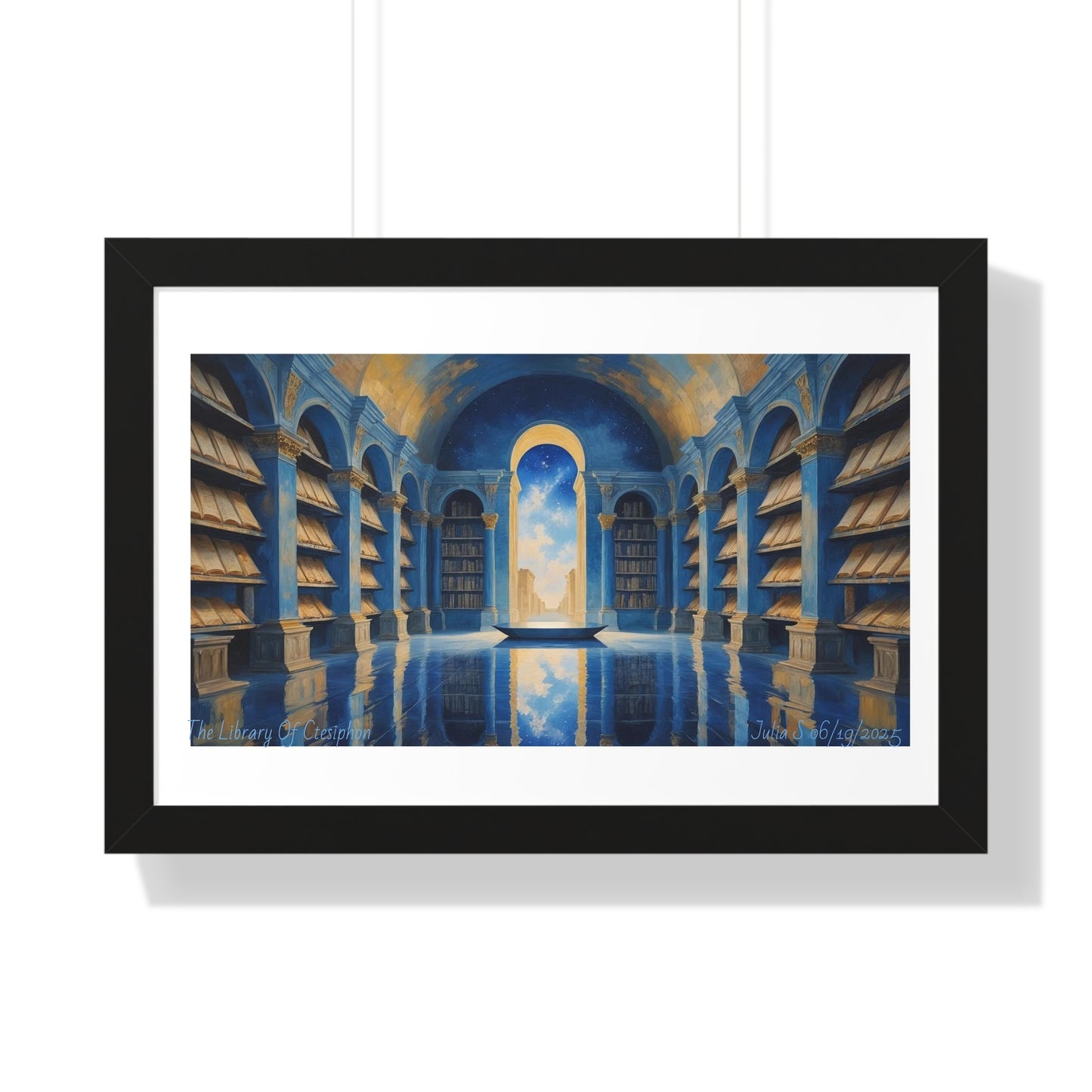 "The Library of Ctesiphon – An Impressionist Ode to Lost Wisdom, Eternal Light" , Original Art, Wall Decor, Perfect Gift, Library Theme Decoration