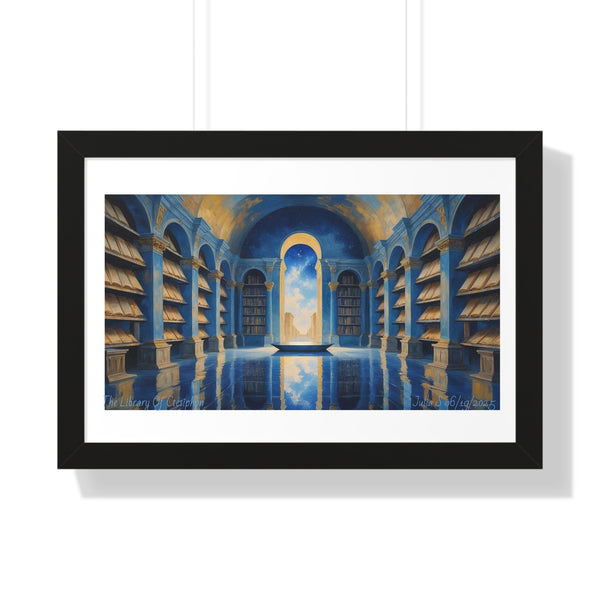 "The Library of Ctesiphon – An Impressionist Ode to Lost Wisdom, Eternal Light" , Original Art, Wall Decor, Perfect Gift, Library Theme Decoration