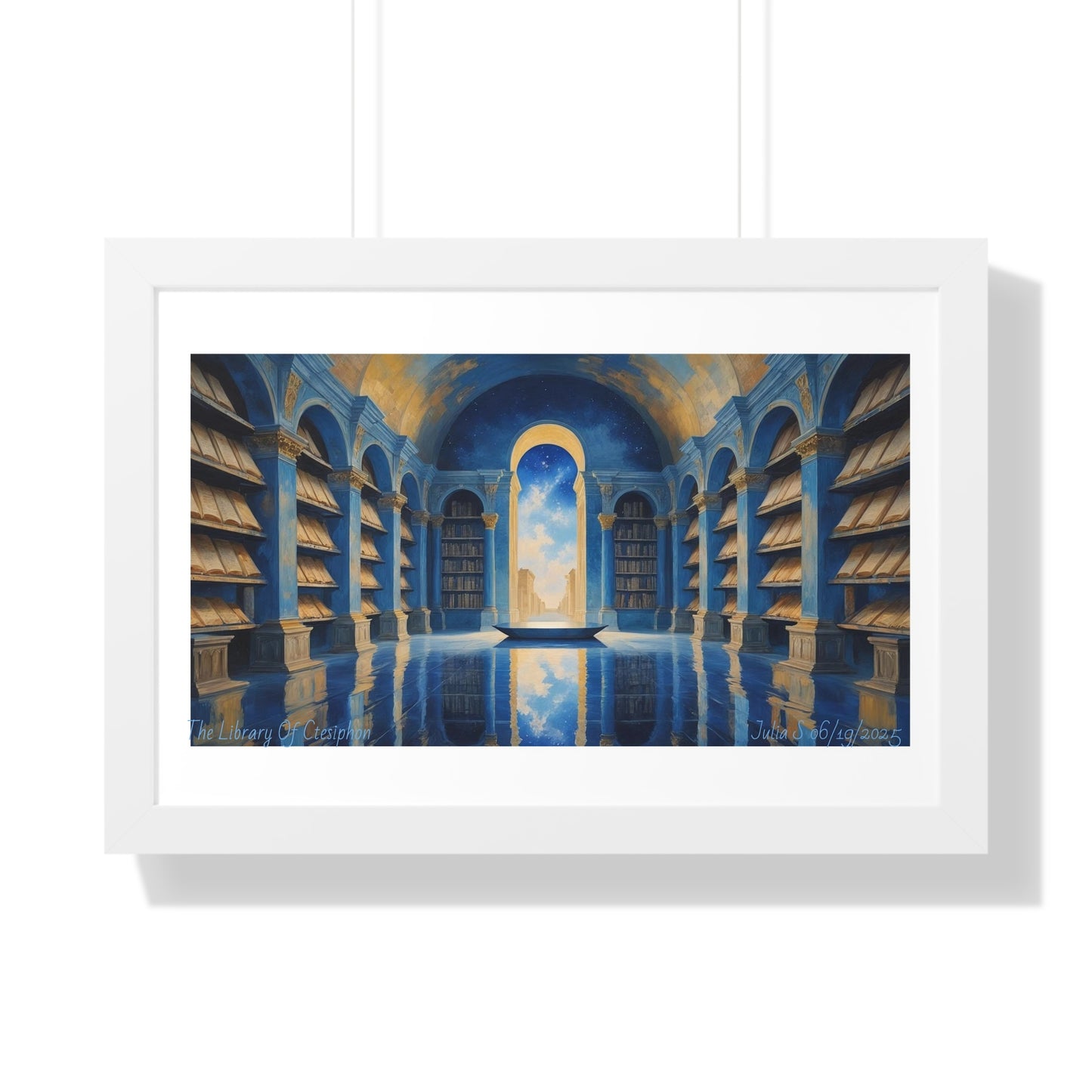 "The Library of Ctesiphon – An Impressionist Ode to Lost Wisdom, Eternal Light" , Original Art, Wall Decor, Perfect Gift, Library Theme Decoration