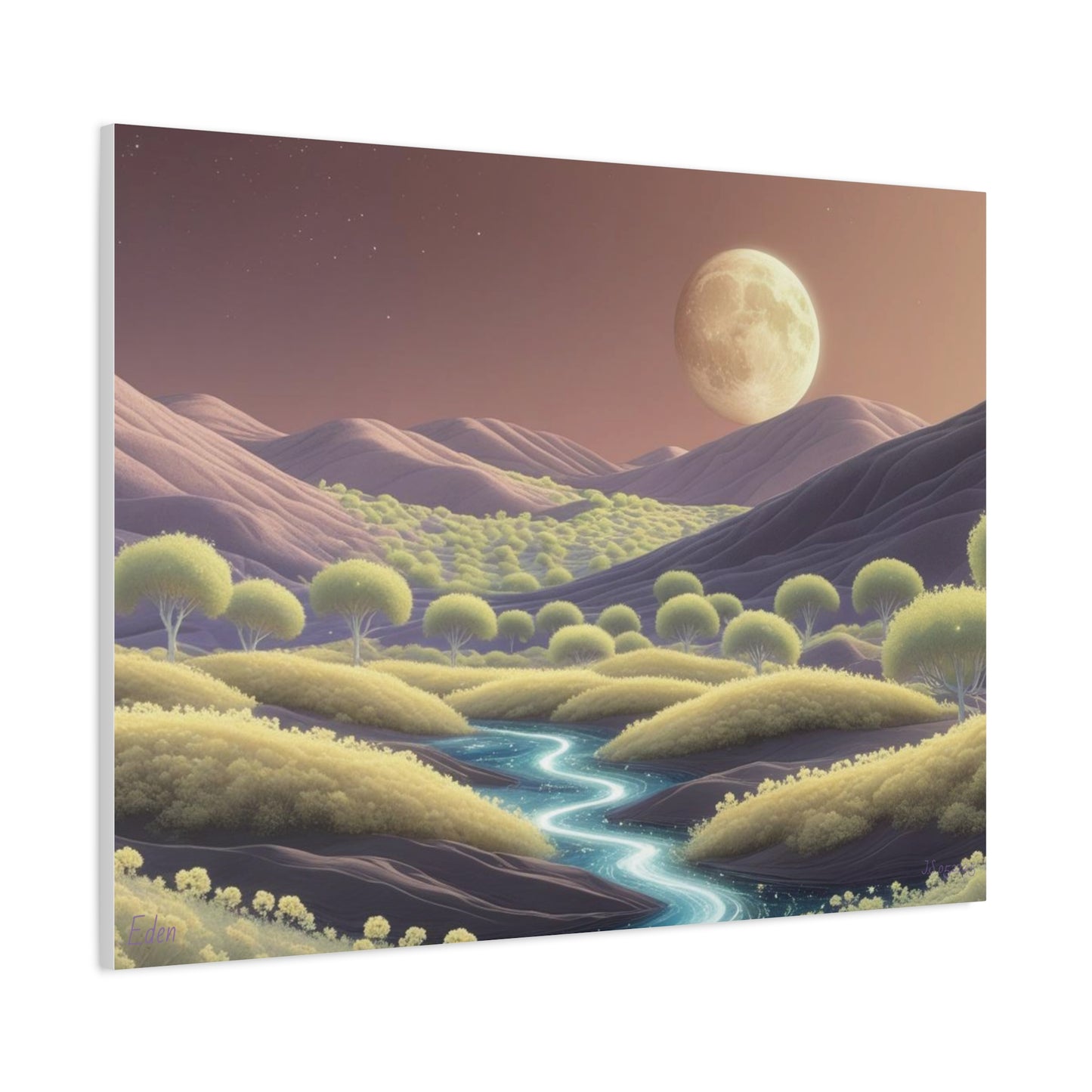 Serene Landscape Canvas Print - "Eden In Other Stars", Wall Art Decor, Home Décor, Gift for Nature Lovers, Living Room Decoration