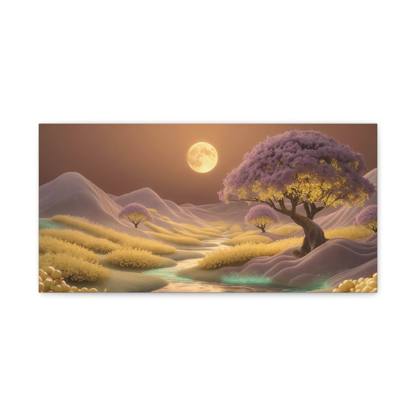 Serene Landscape Canvas Print - "Eden beyond Stars", Wall Art Decor, Home Décor, Gift for Nature Lovers, Living Room Decoration