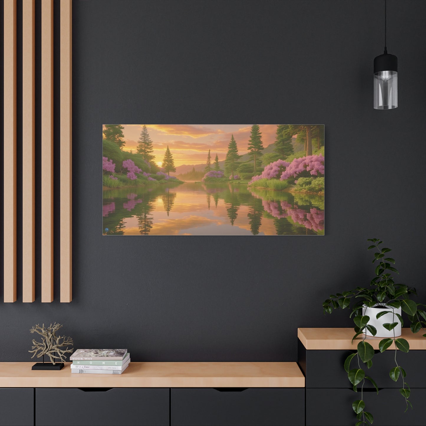 Serena Lake Sunrise Landscape Canvas Print - "Reflection" series, Tranquil and Abundant, Wall Art Decor, Home Décor, Gift for Nature Lovers, Living Room Decoration