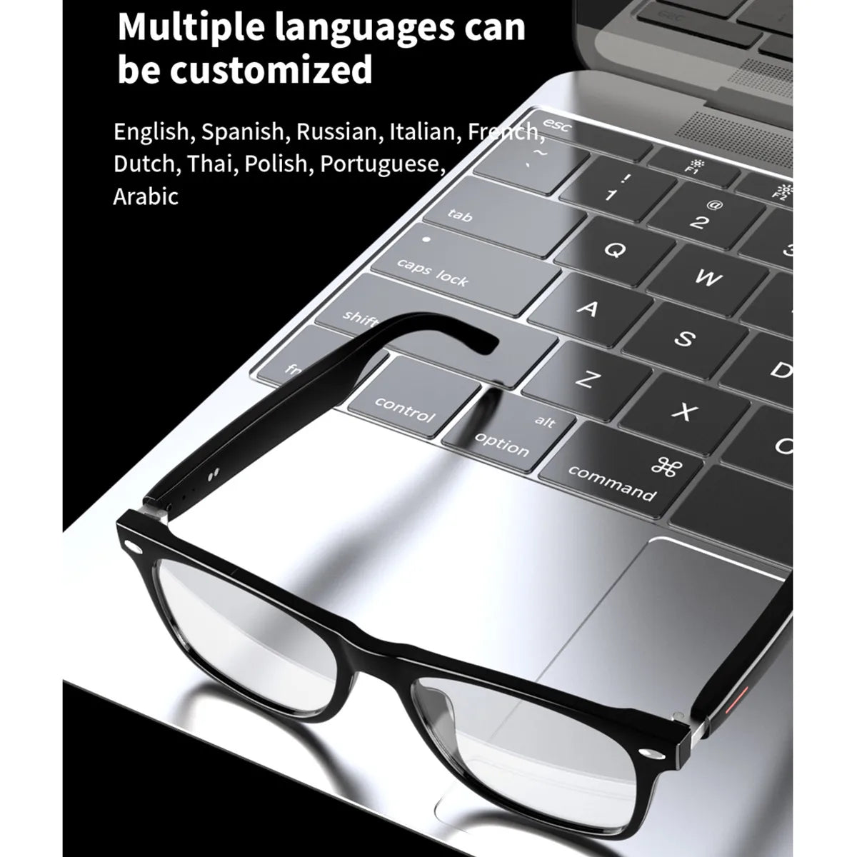 Smart Glasses Translator Bluetooth Audio Call Voice Assistant Listen Songs AI Smart Translate Eyeglasses for Studying Business