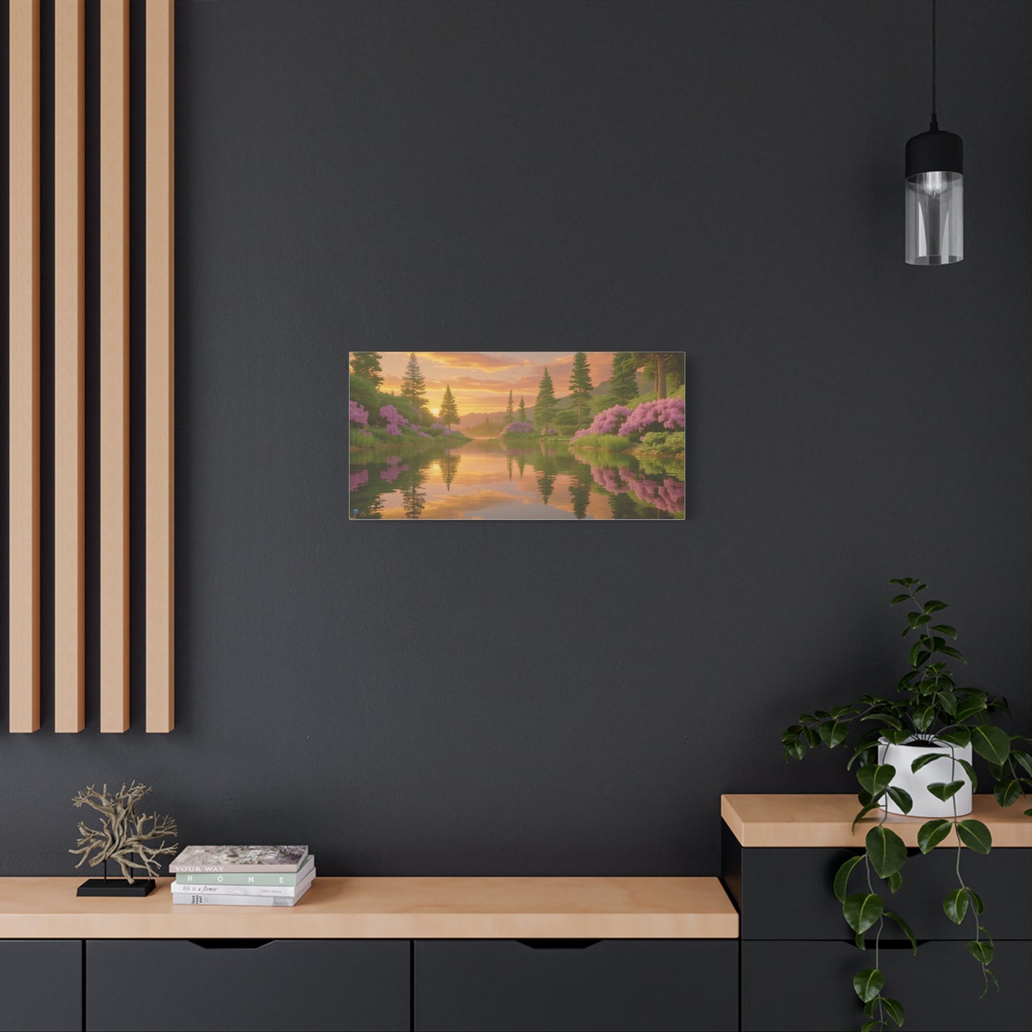 Serena Lake Sunrise Landscape Canvas Print - "Reflection" series, Tranquil and Abundant, Wall Art Decor, Home Décor, Gift for Nature Lovers, Living Room Decoration