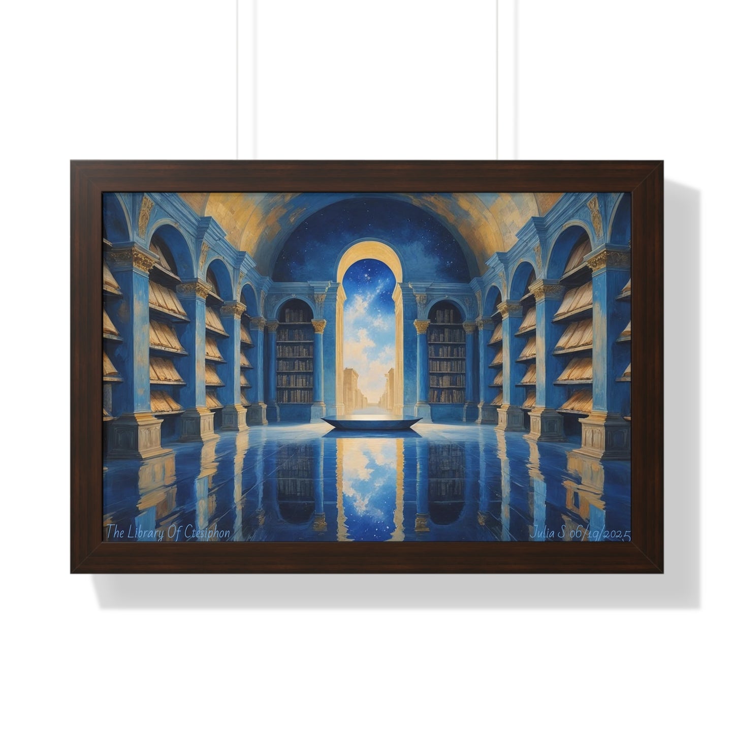 "The Library of Ctesiphon – An Impressionist Ode to Lost Wisdom, Eternal Light" , Original Art, Wall Decor, Perfect Gift, Library Theme Decoration