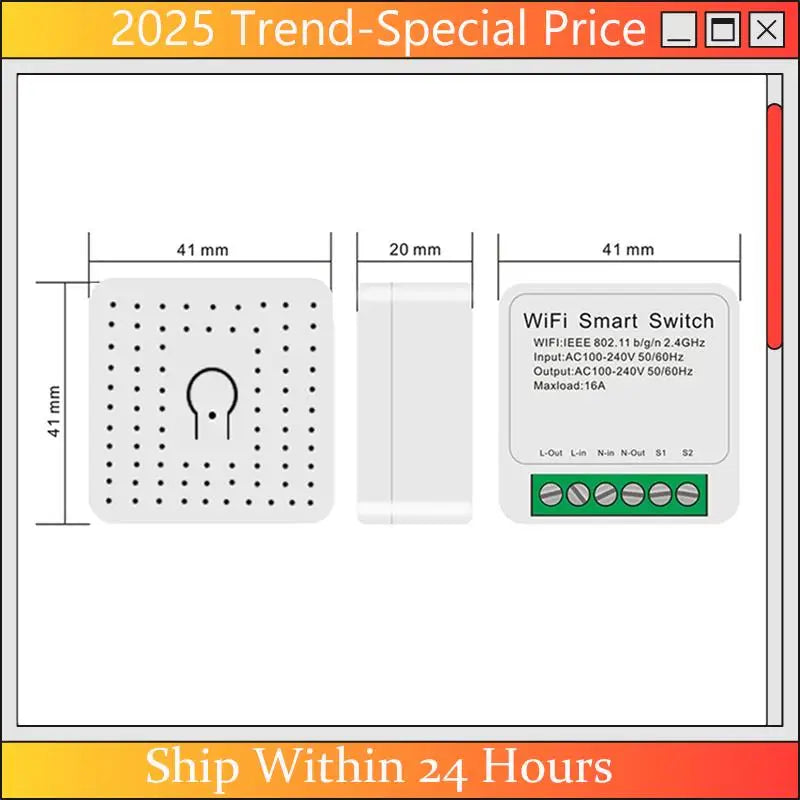 For Matter 16A Smart Wifi Switch One Open Dual Control Control Switches Mini Smart Breaker Voice Control Work With Durable