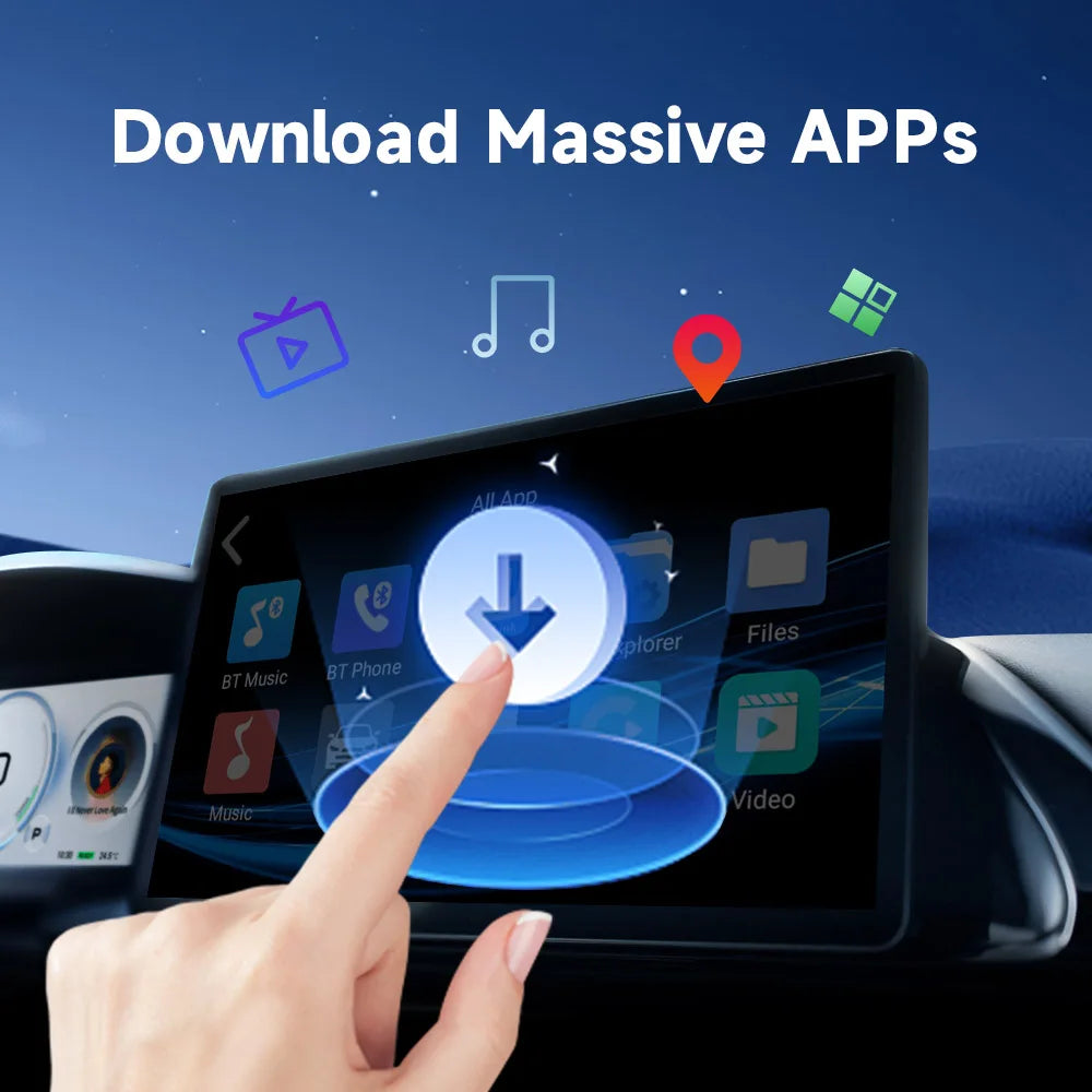 2025 HEYINCAR Smart AI Box Android Auto Wireless CarPlay Adapter For Toyota RAV4 Camry Corolla Crown Highlander Tacoma Yaris