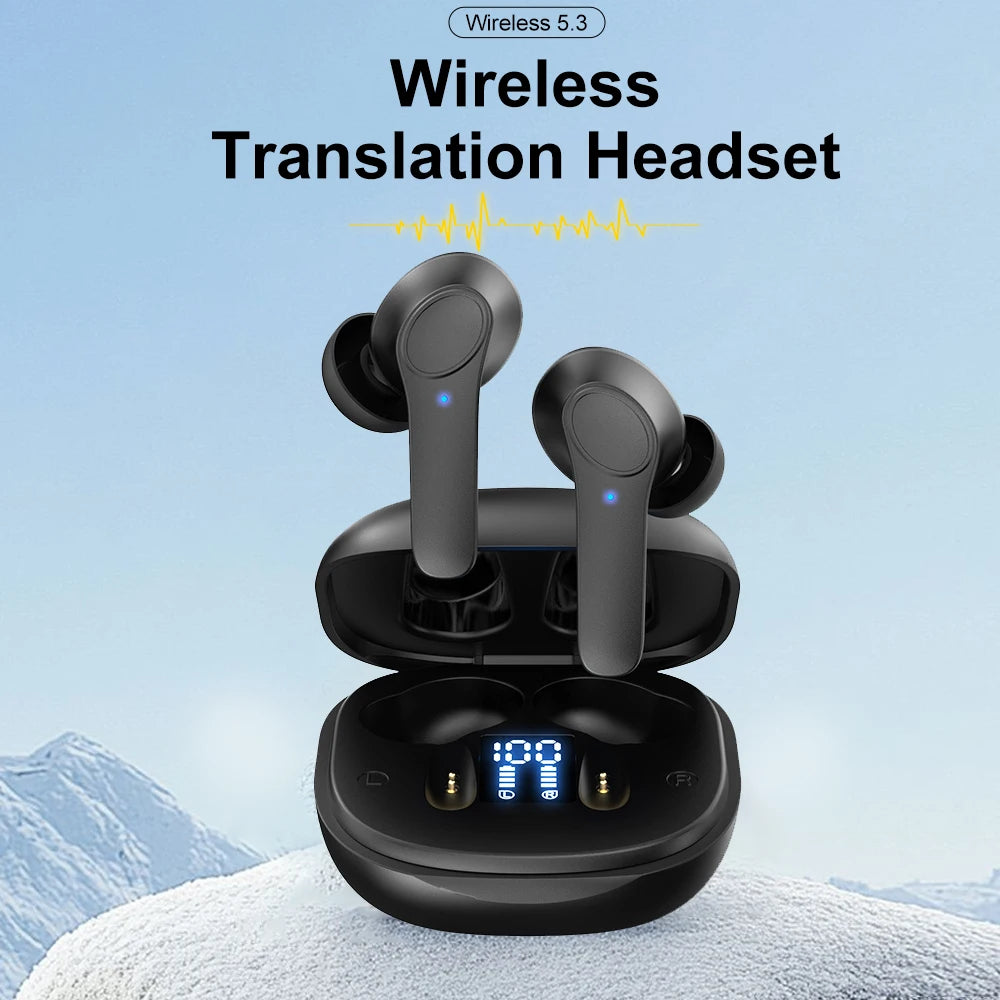Translation Headphones Real Time Bluetooth Earbuds Translator 144 Languages Simultaneous Business Interpretation Earphones