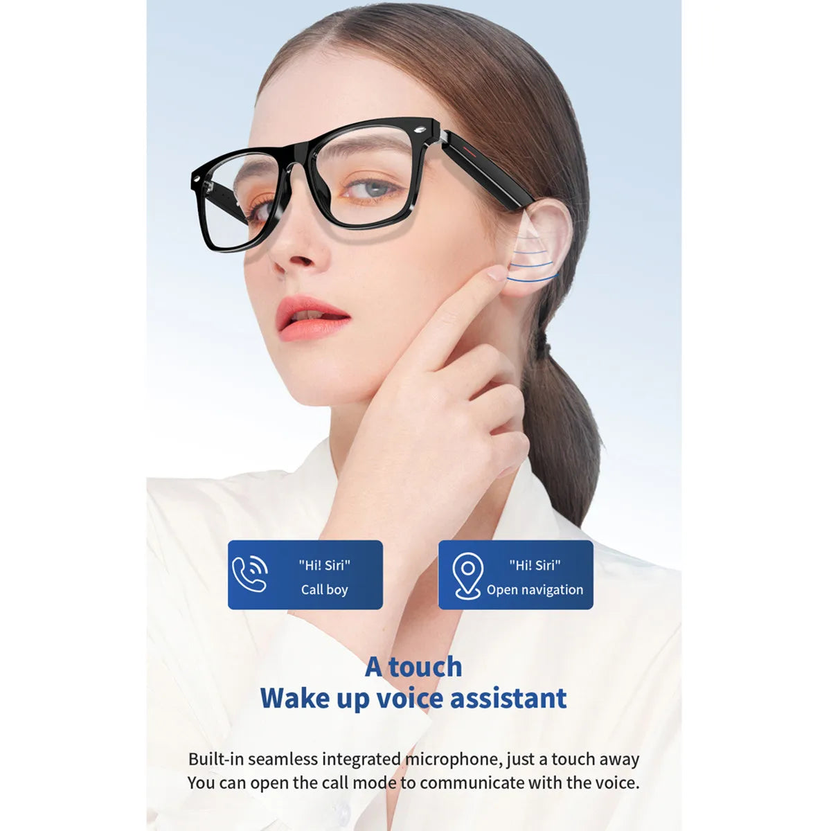 Woman Man Smart Glasses AI Translation Language Smart Eyeglasses Real Time Translation Listen Songs Bluetooth Call Smartglasses