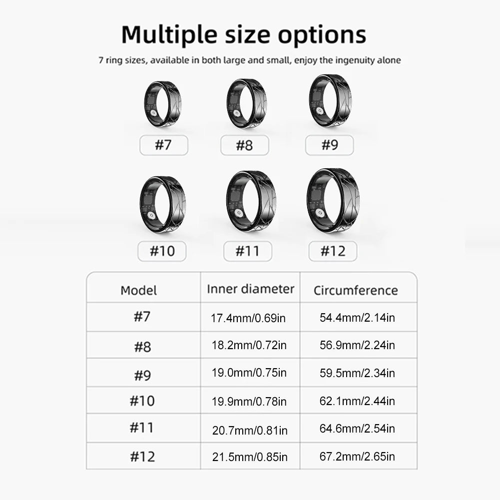 Smart Ring Activity Tracker Ring For Men Women Health Monitoring Heart Rate/Blood Oxygen/Sleep IP68 Waterproof Gesture Control