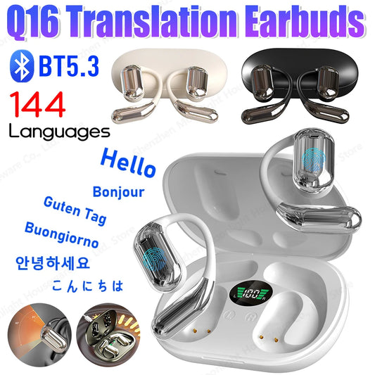 3in1 AI Translator Earbuds 144 Languages Noise Cancelling Bluetooth Headset Instant Translator Smart Voice Real Time for Travel