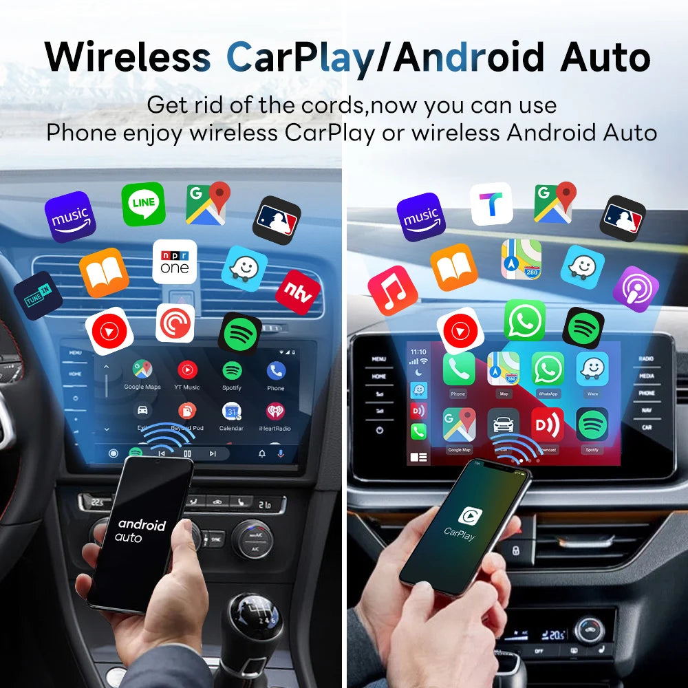 CarlinKit 5.0 4.0 Mini Android Auto CarPlay Wireless Adapter Smart CarPlay Ai Box Wired To Wireless Auto-connect Online Upgrade