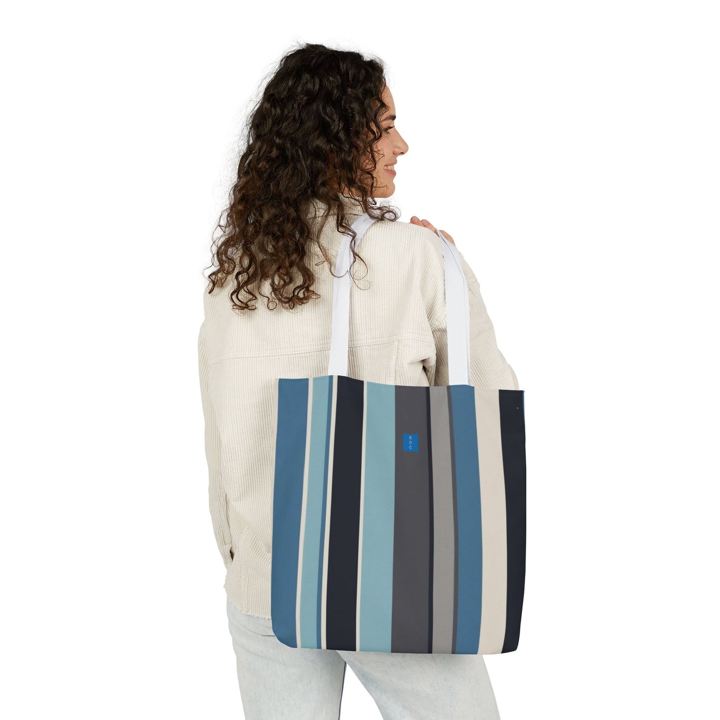 Stylish Canvas Tote Bag with 5-Color Straps, Eco-Friendly Shopping, Beach Day, Weekend Getaway, Gift for Her