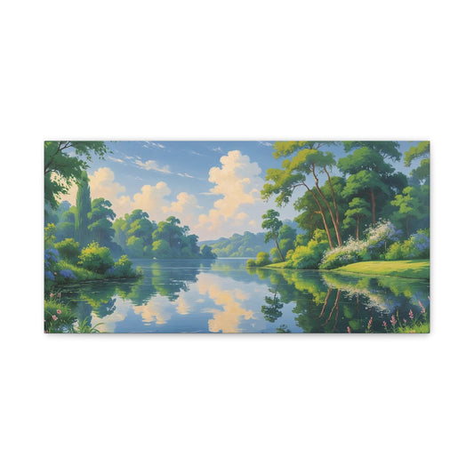 Serene Landscape Canvas Print -  "Peaceful Lake", Wall Art Decor,  Home Décor, Gift for Nature Lovers, Living Room Decoration
