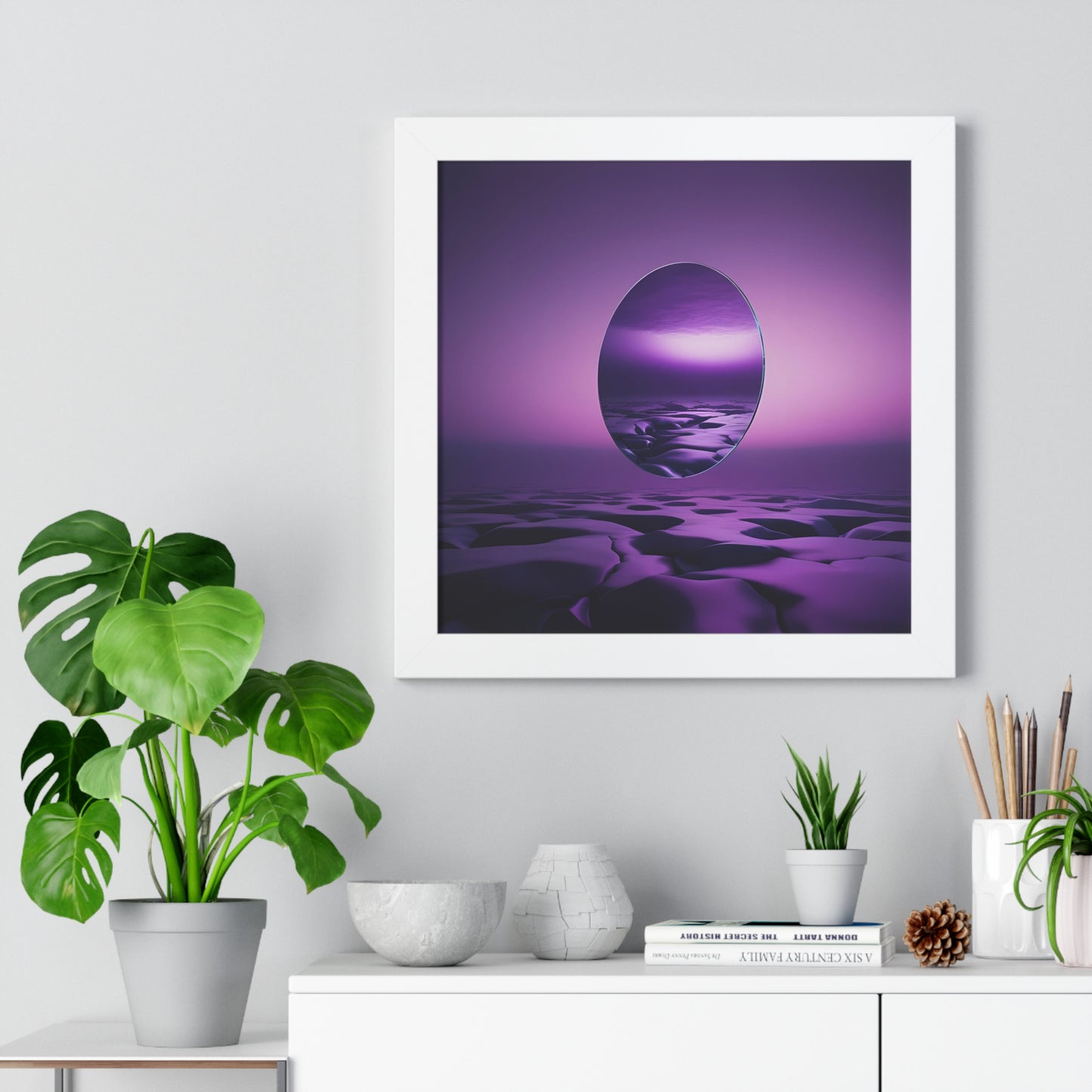 Serene Abstract Framed Poster, Modern Wall Art, Purple Home Decor, Minimalist Art Print, Gift for Art Lovers