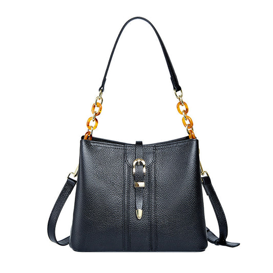 Genuine Leather Designer Handbag,  Fashion, Elegant, High Quality,  Large Capacity, Bucket Bag