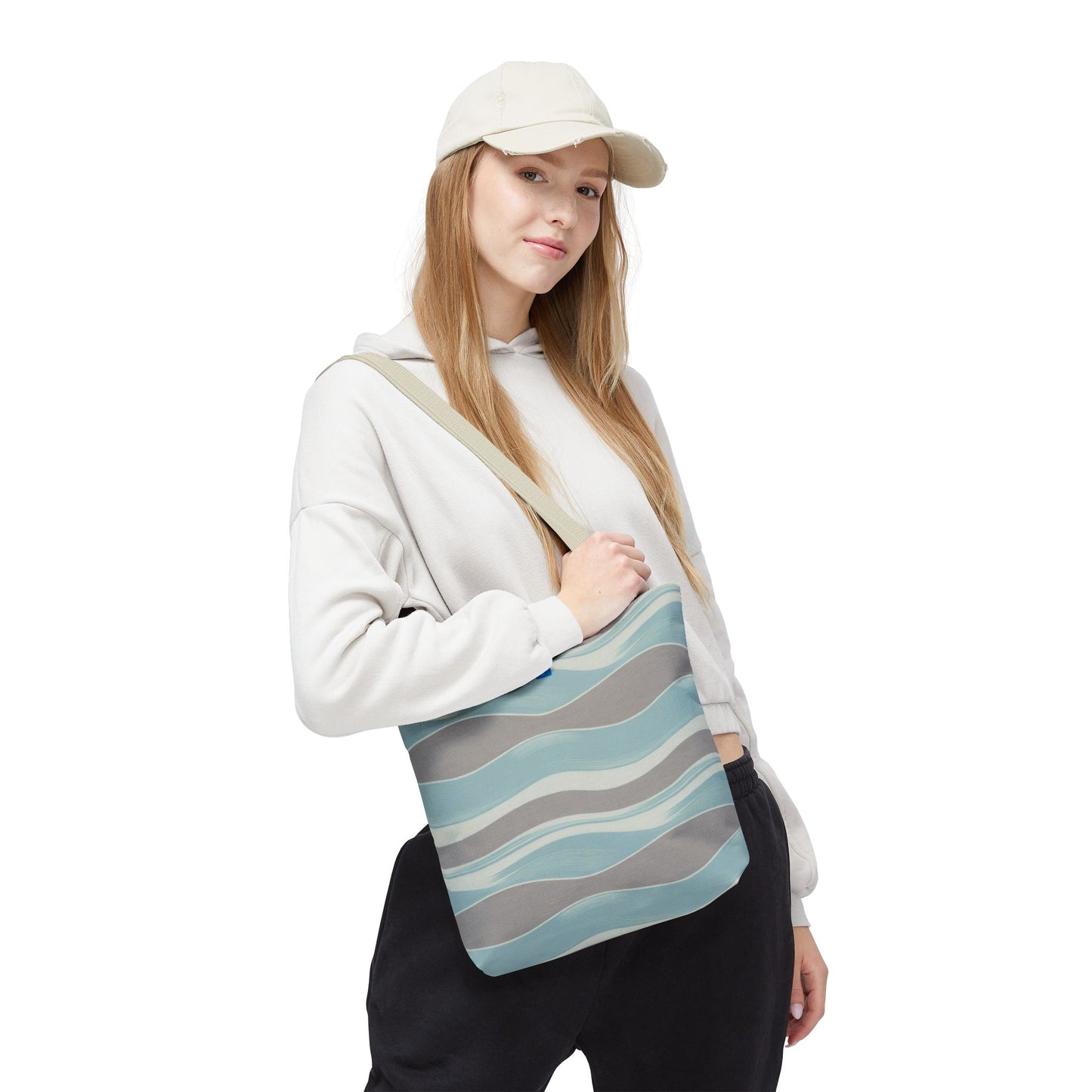 Stylish Waves Tote Bag, Everyday Use, Beach Bag, Shopping Tote, Eco-Friendly, Gift for Her, Summer Accessory