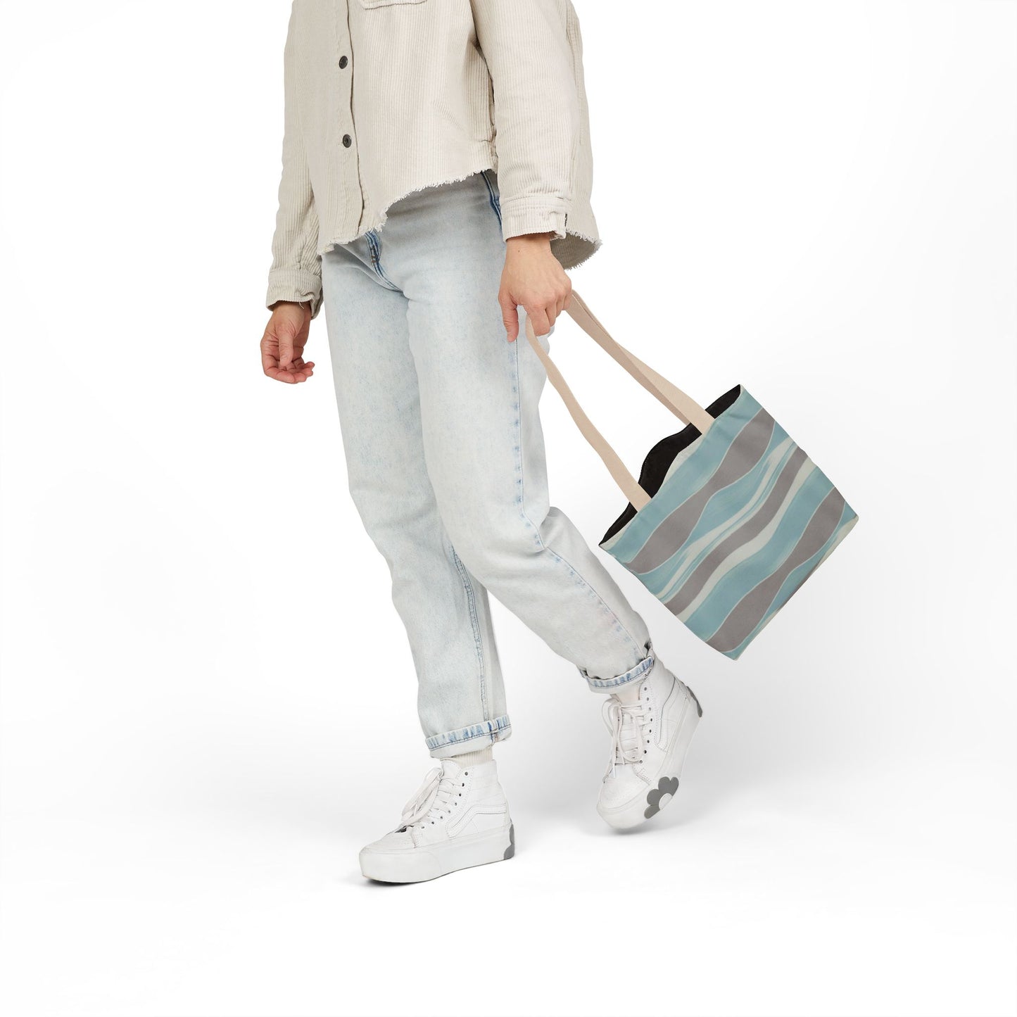 Stylish Canvas Tote Bag with 3-Color Straps, Eco-Friendly Shopping, Beach Day, Weekend Getaway, Gift for Her