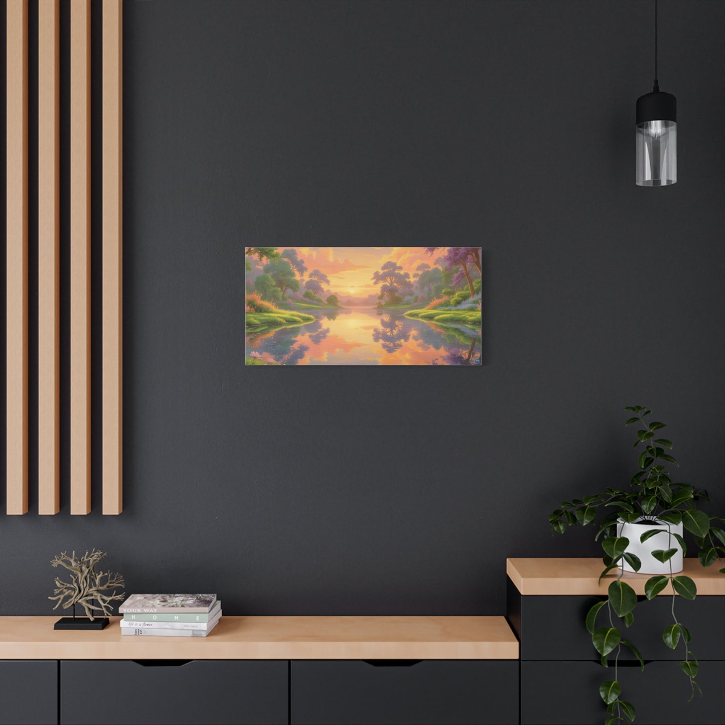 Sunrise Lake Landscape Canvas Print -  "Reflection" series, Wall Art Decor,  Home Décor, Gift for Nature Lovers, Living Room Decoration