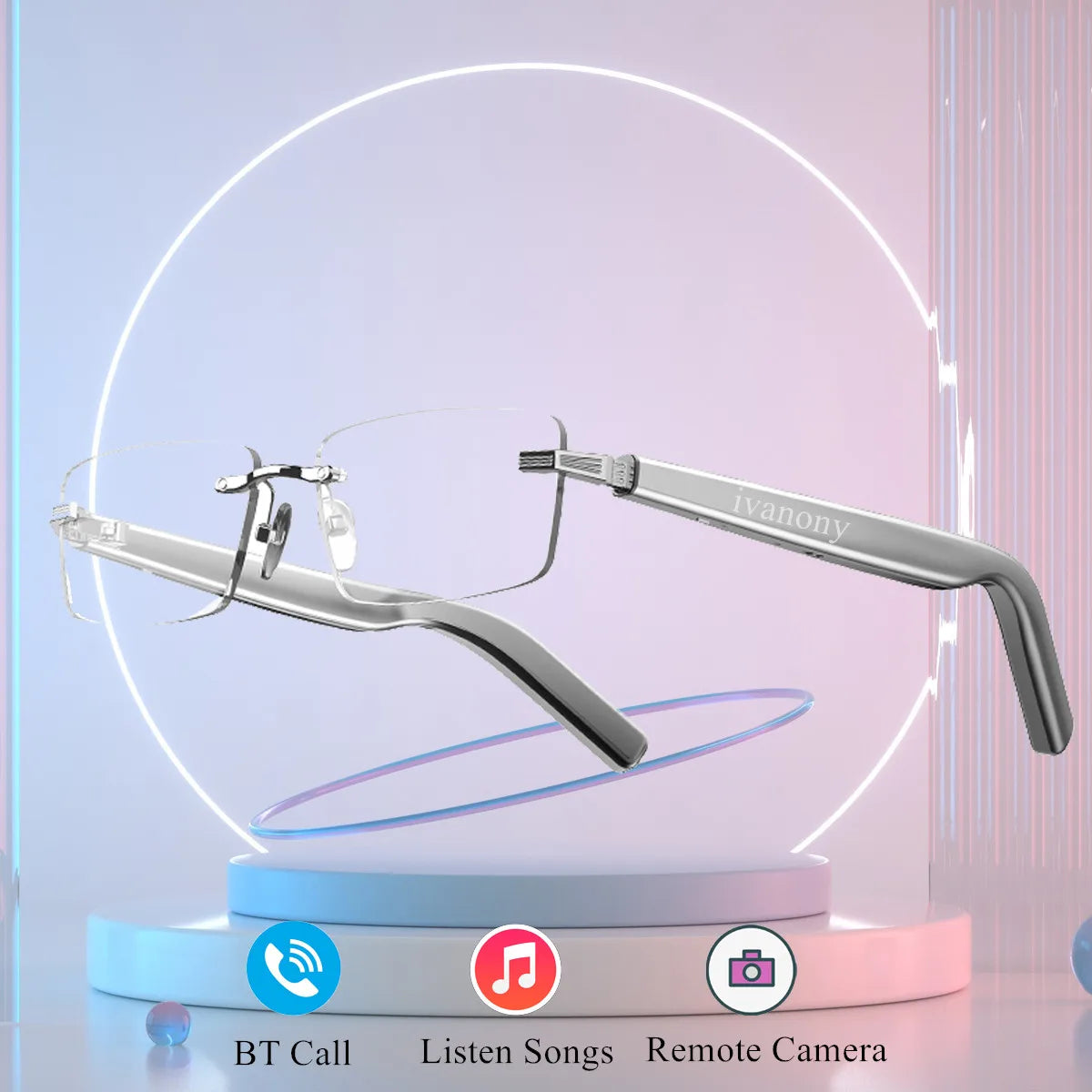 AI Smart Translate Eyeglasses Hands Free Calling Noise Canceling Voice Assistant Remote Camera Listen Songs Smart Glasses Man