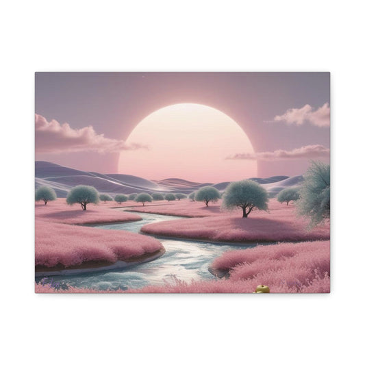 Serene Landscape Canvas Print -  "Pink Eden", Wall Art Decor,  Home Décor, Gift for Nature Lovers, Living Room Decoration