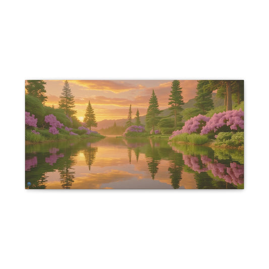 Serena Lake Sunrise Landscape Canvas Print -  "Reflection" series,  Tranquil and Abundant, Wall Art Decor,  Home Décor, Gift for Nature Lovers, Living Room Decoration