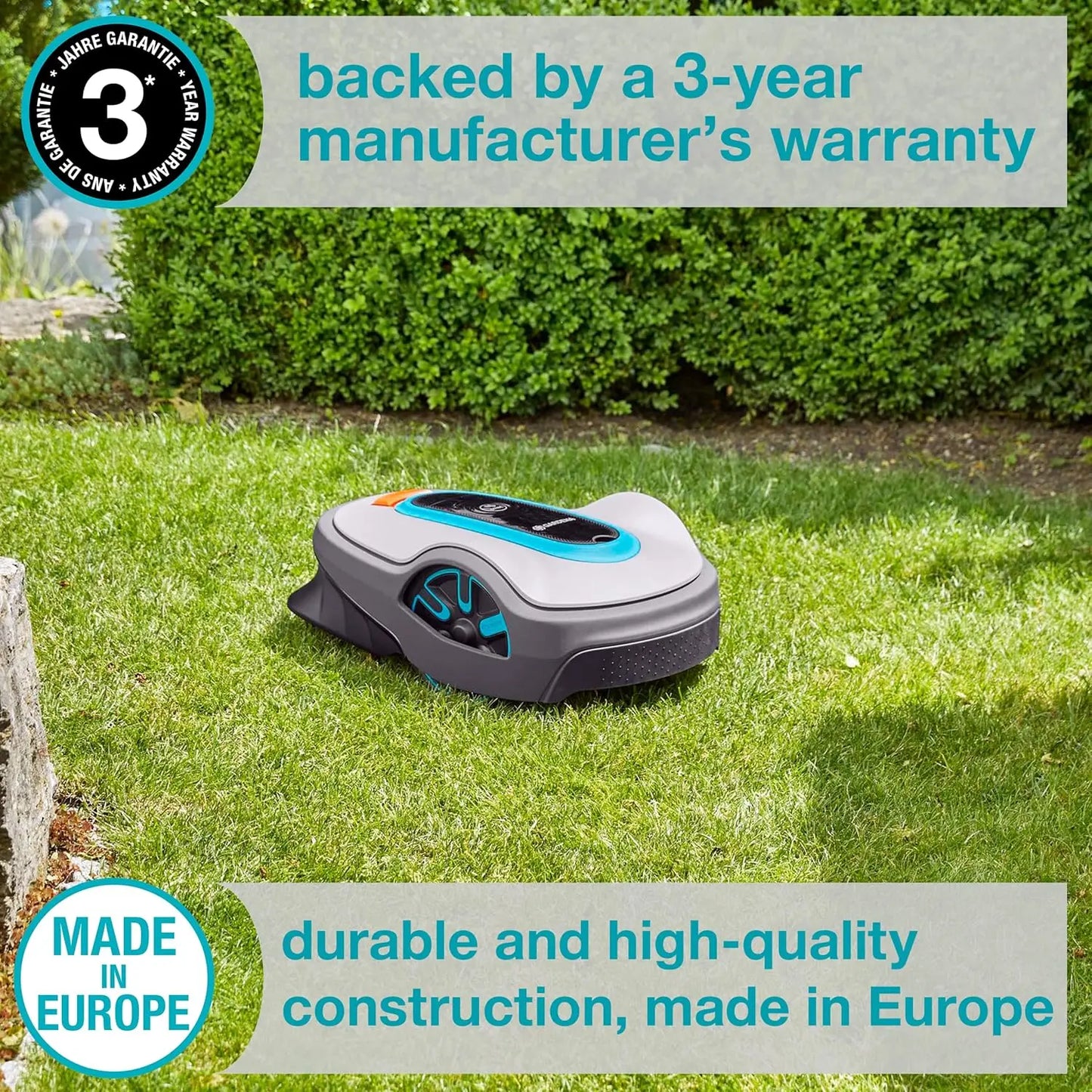 Automatic Robotic Lawn Mower, with Bluetooth app and Boundary Wire, one of The quietest in its Class, for lawns up to 8100 Sq Ft
