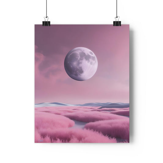 Dreamy Pink Moon Giclée Art Print - Perfect for Home Decor & Gift