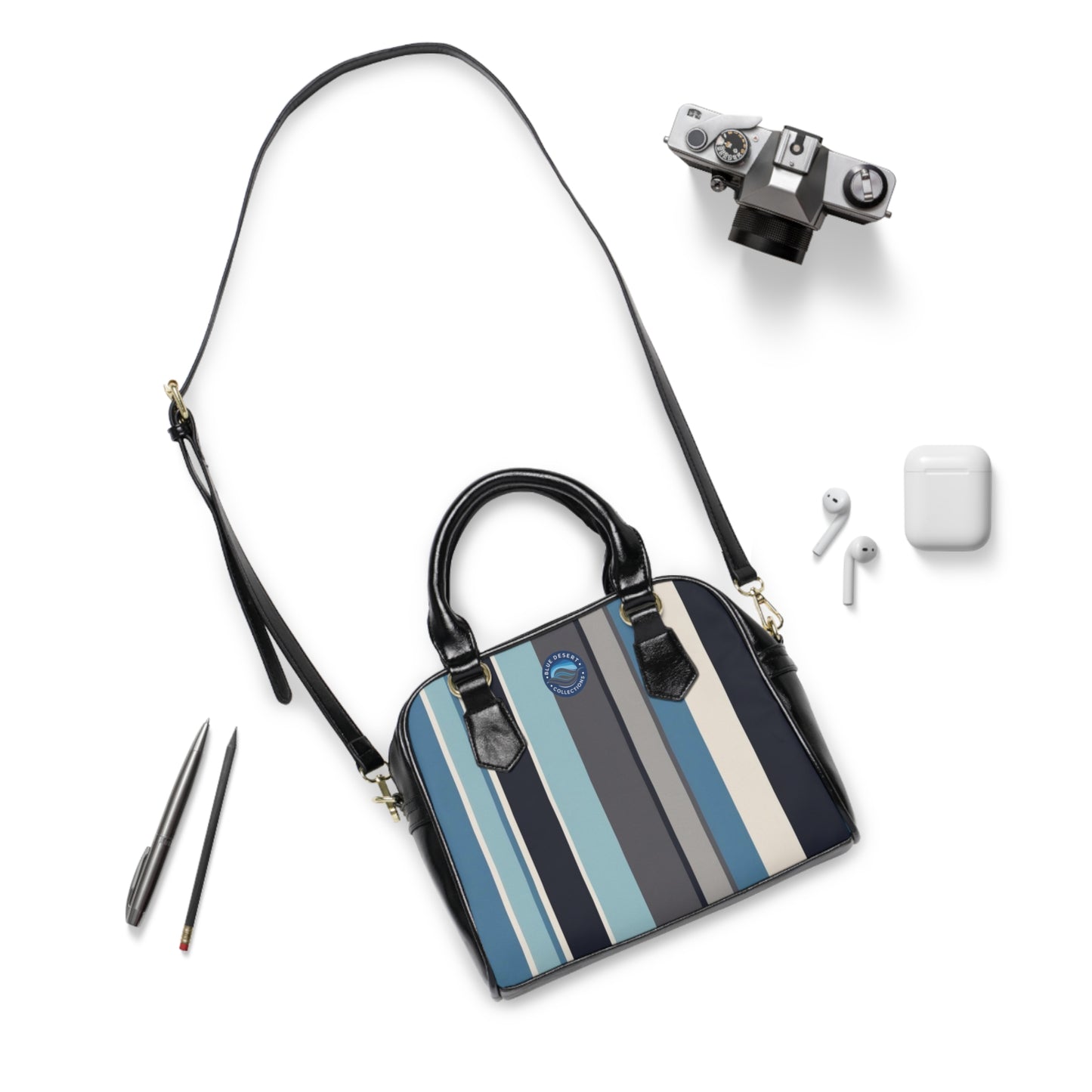 Stylish Striped Shoulder Handbag, Trendy Purse for Everyday Use, Gift for Fashion Lovers, Chic Bag for Office or Casual Outings