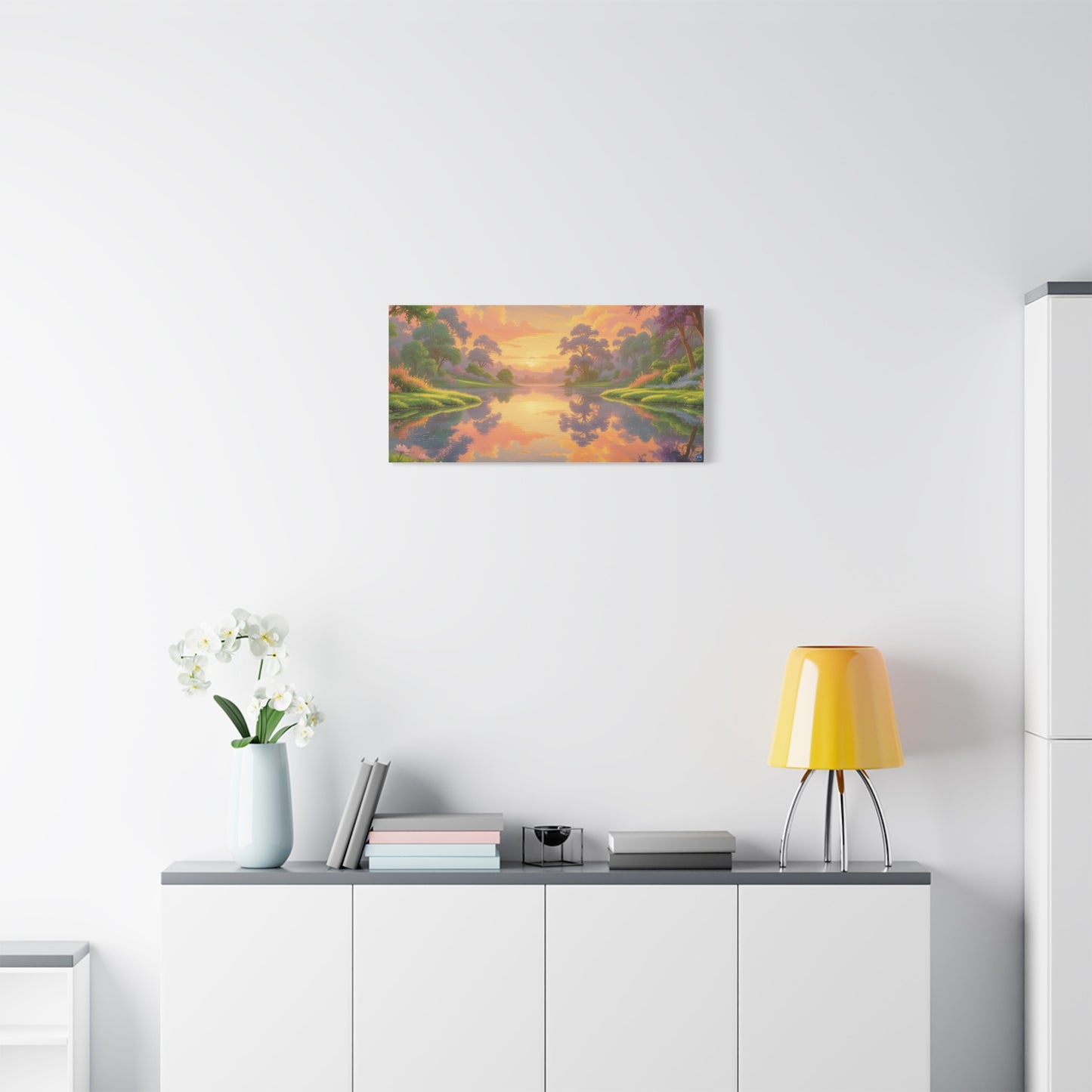 Sunrise Lake Landscape Canvas Print -  "Reflection" series, Wall Art Decor,  Home Décor, Gift for Nature Lovers, Living Room Decoration