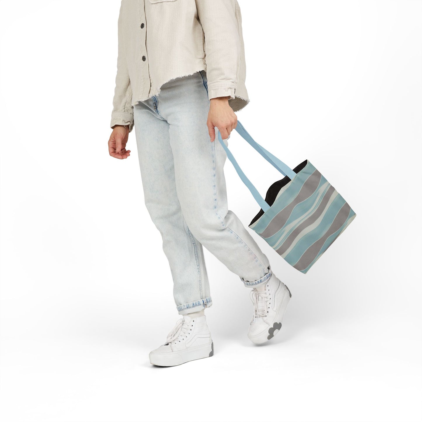 Stylish Canvas Tote Bag with 3-Color Straps, Eco-Friendly Shopping, Beach Day, Weekend Getaway, Gift for Her