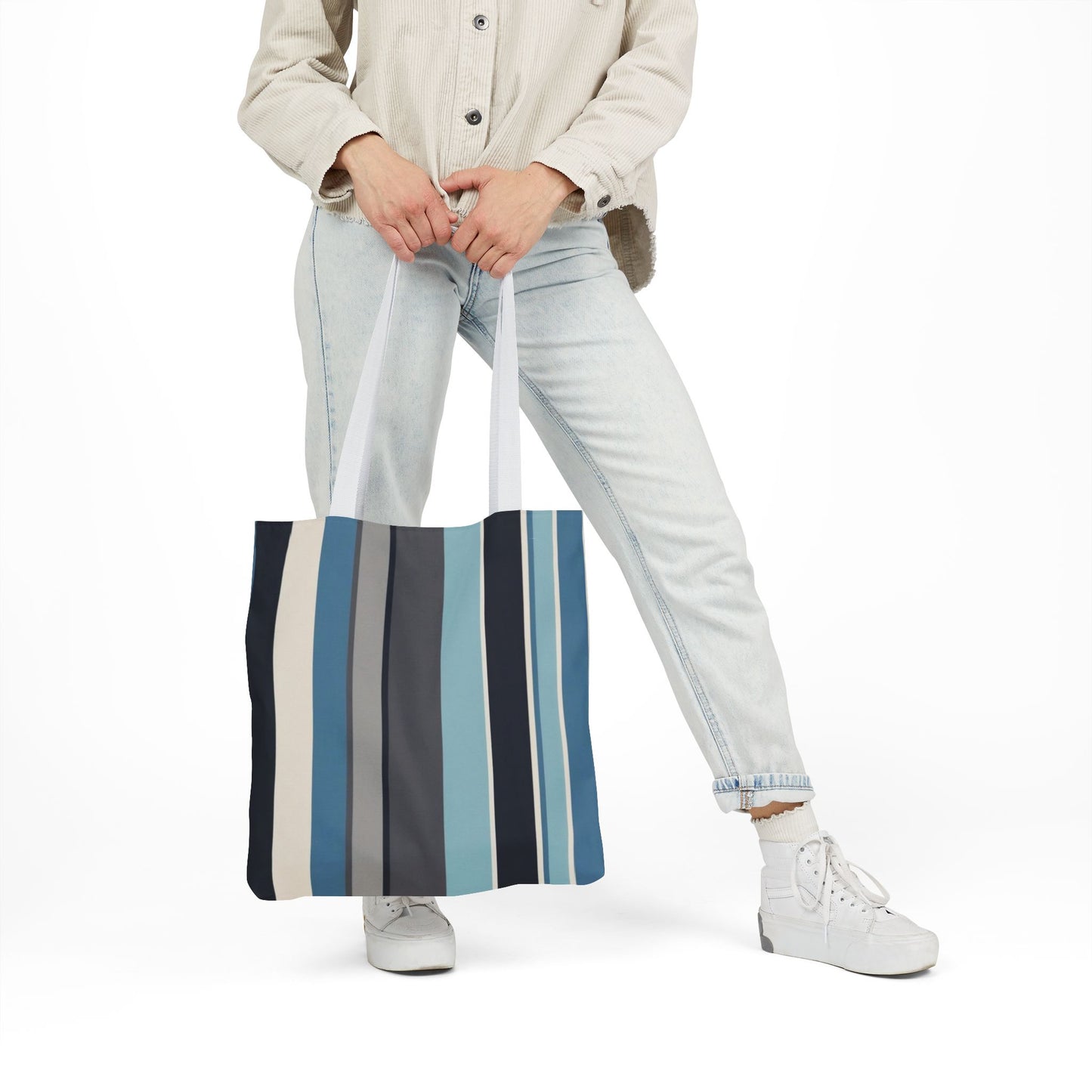 Stylish Canvas Tote Bag with 5-Color Straps, Eco-Friendly Shopping, Beach Day, Weekend Getaway, Gift for Her