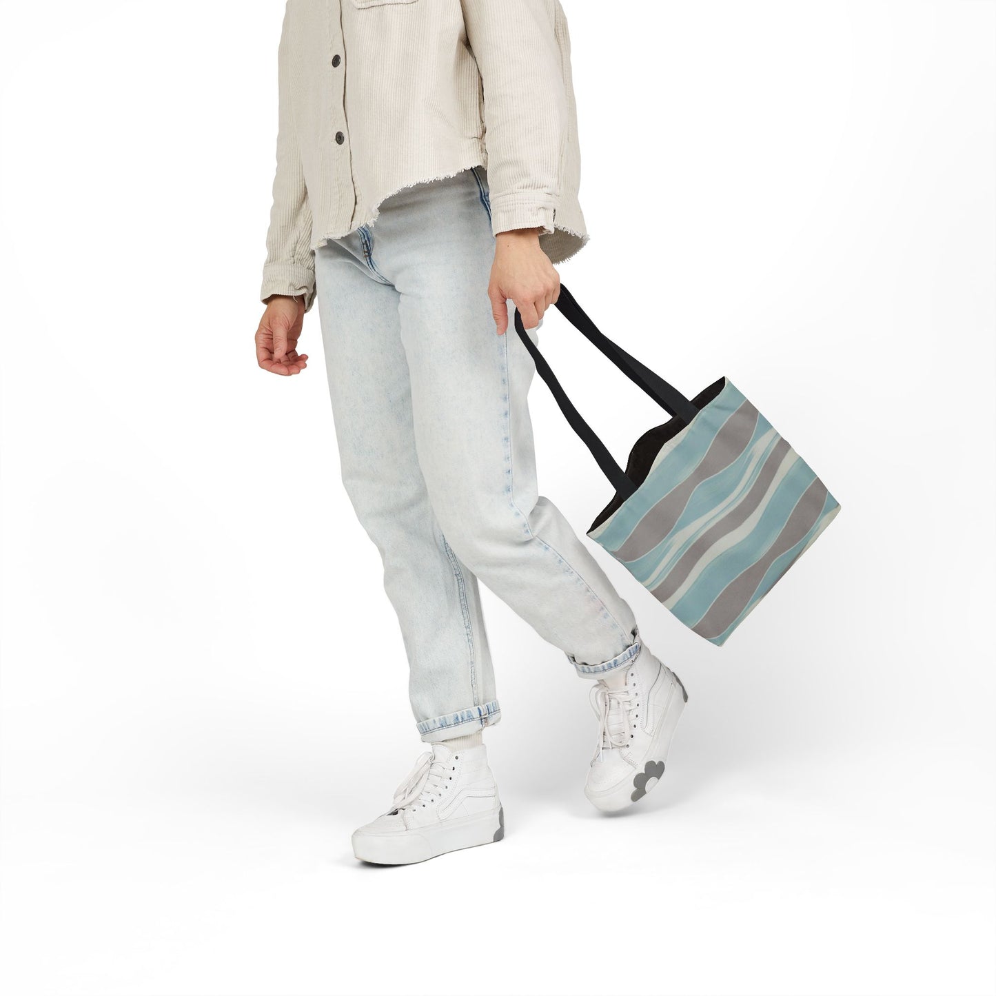 Stylish Canvas Tote Bag with 3-Color Straps, Eco-Friendly Shopping, Beach Day, Weekend Getaway, Gift for Her