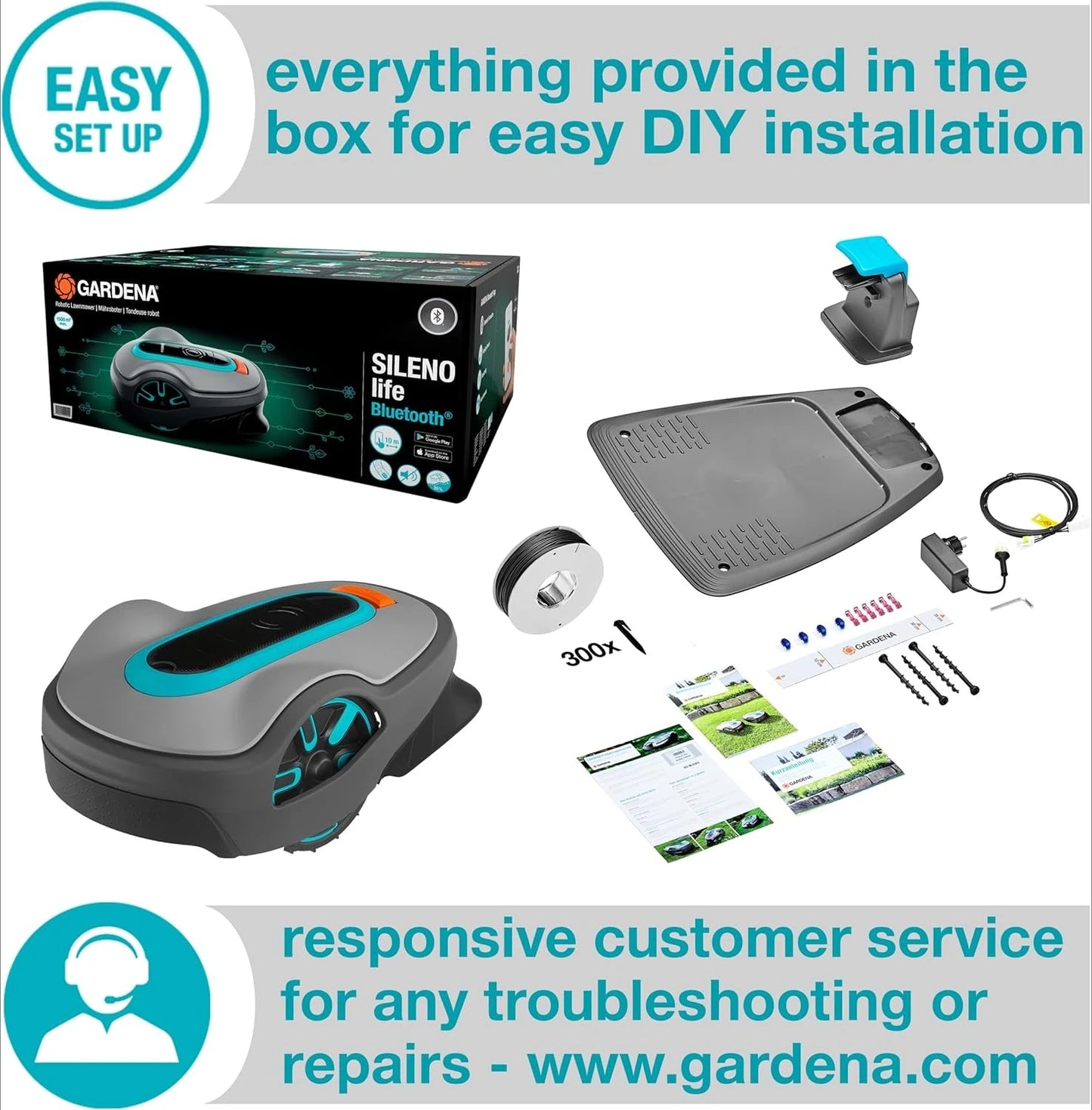 Automatic Robotic Lawn Mower, with Bluetooth app and Boundary Wire, one of The quietest in its Class, for lawns up to 8100 Sq Ft