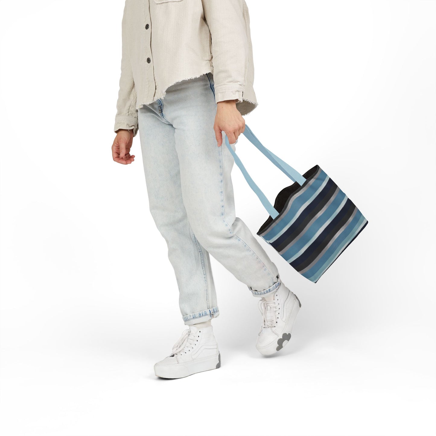 Stylish Canvas Tote Bag with 5-Color Straps, Eco-Friendly Shopping, Beach Day, Weekend Getaway, Gift for Her