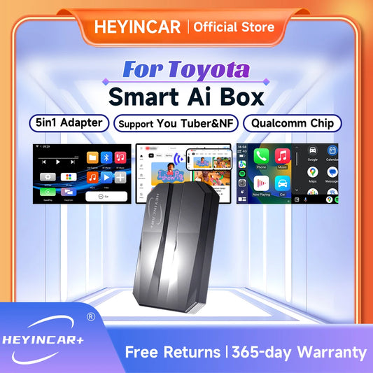 2025 HEYINCAR Smart AI Box  Android Auto Wireless CarPlay Adapter For Toyota RAV4 Camry Corolla Crown Highlander Tacoma Yaris