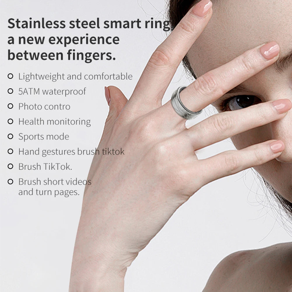 Smart Ring Activity Tracker Ring For Men Women Health Monitoring Heart Rate/Blood Oxygen/Sleep IP68 Waterproof Gesture Control