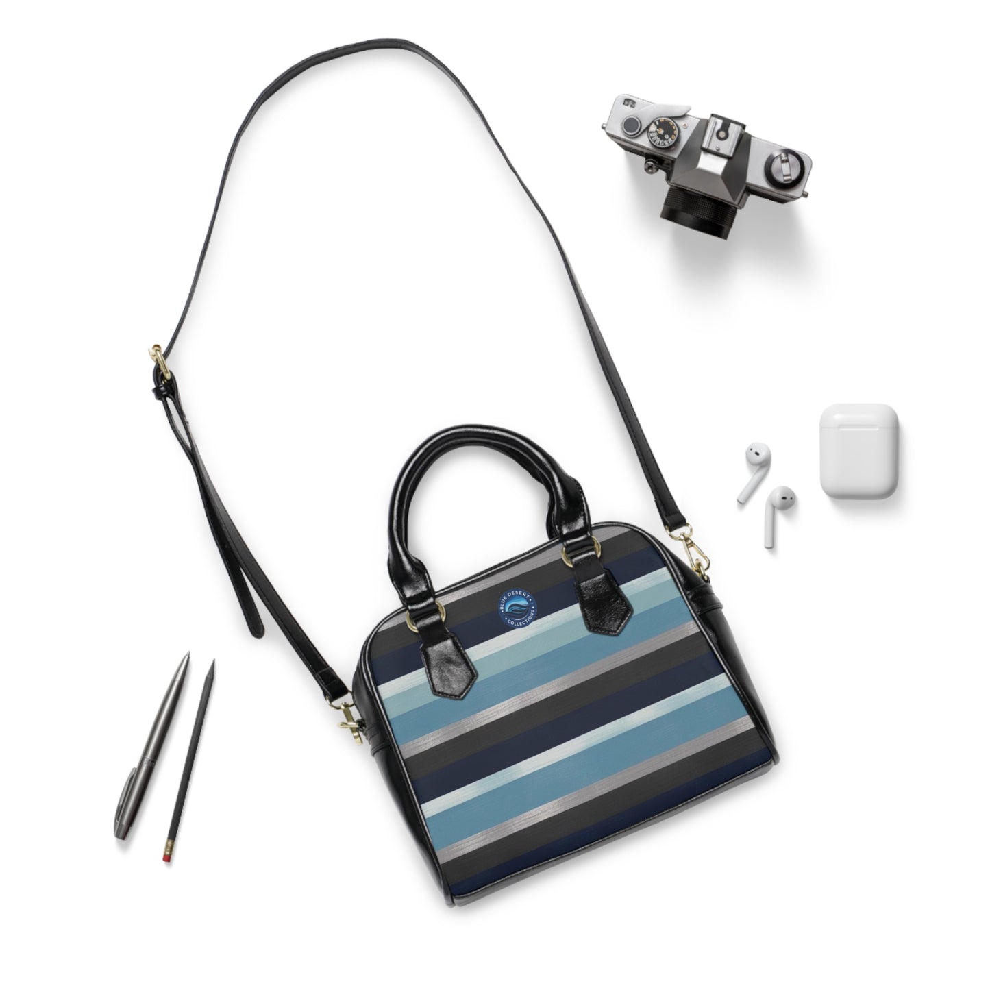 Stylish Striped Shoulder Handbag, Trendy Purse for Everyday Use, Gift for Fashion Lovers, Chic Bag for Casual Outings