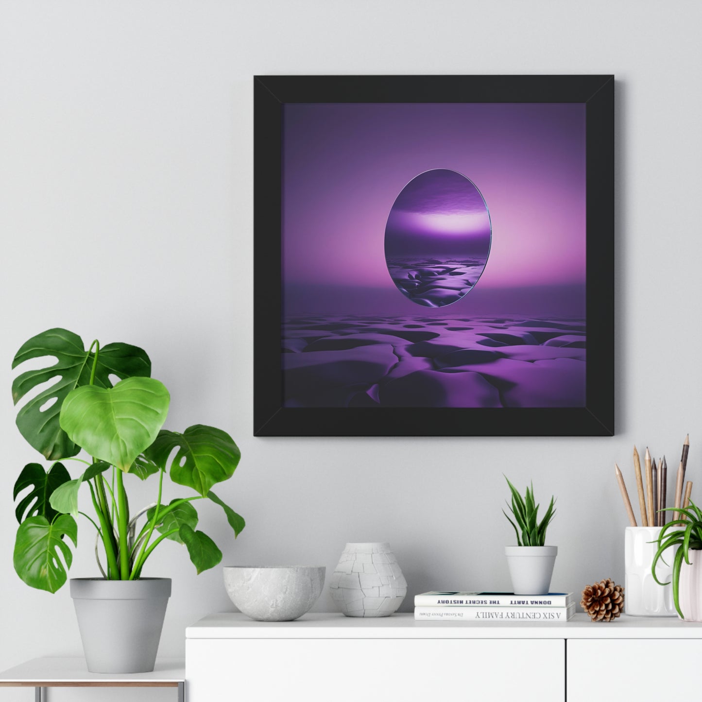 Serene Abstract Framed Poster, Modern Wall Art, Purple Home Decor, Minimalist Art Print, Gift for Art Lovers