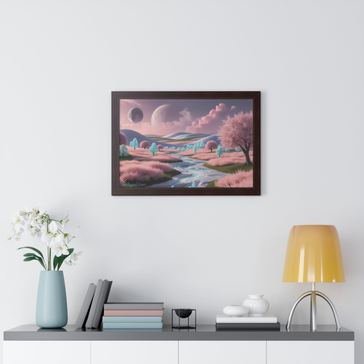 Eden Beyond the Stars - Dreamy Art for Home Decor "Pink Eden" Series, Modern Home Art, Unique Gift for Her, Beach House Wall Art, Stylish Decor