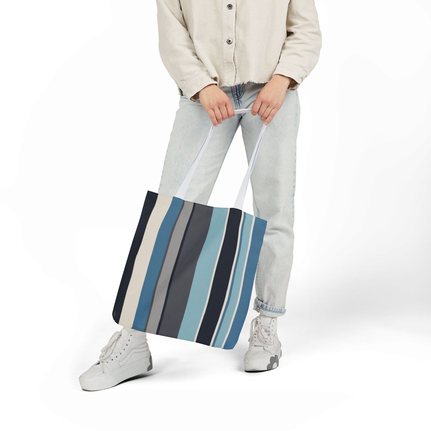 Stylish Canvas Tote Bag with 5-Color Straps, Eco-Friendly Shopping, Beach Day, Weekend Getaway, Gift for Her