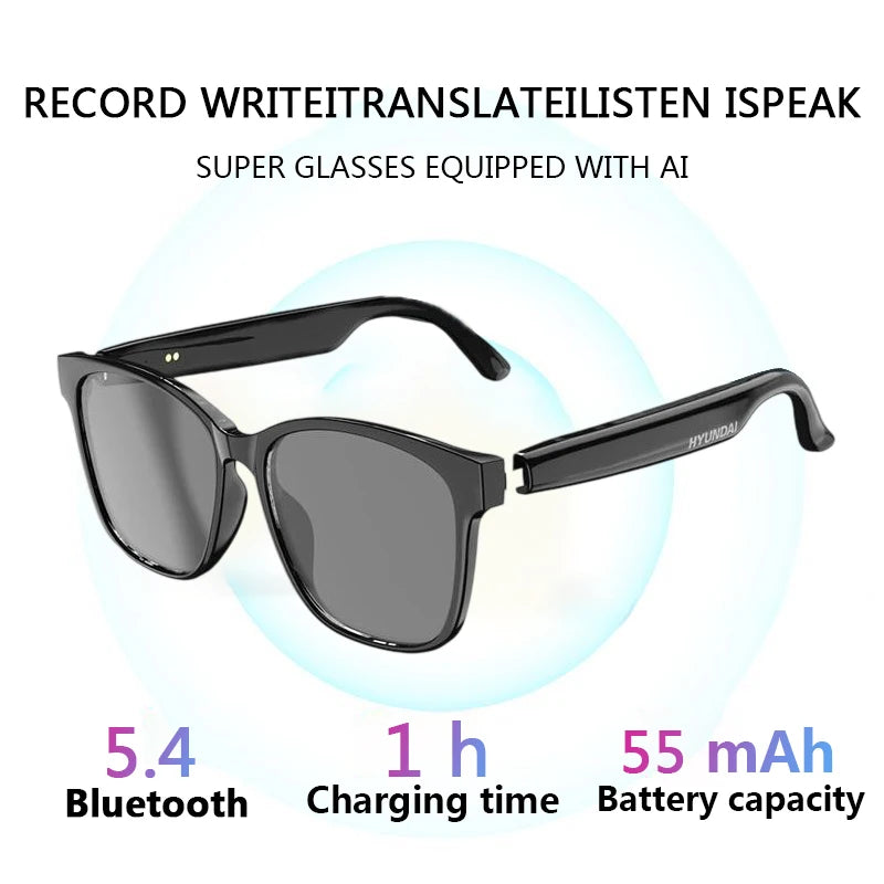 New HY-C8 Smart Glasses AI Intelligent Translation Wireless Bluetooth Glasses Real-time Simultaneous Interpretation Headset 2025