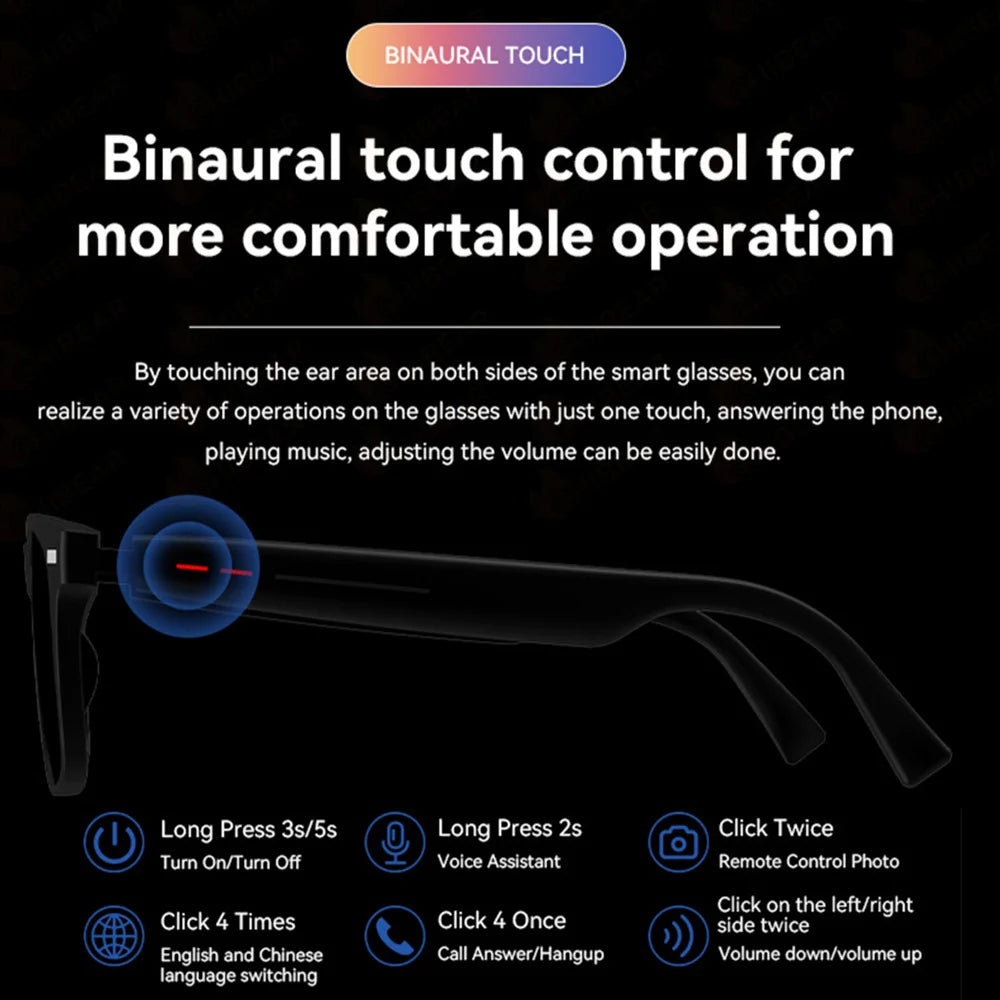 New Smart Wireless AI Smart Assistant Bluetooth Glasses TWS Listen to Music Answer Phone Men Women Fashion Sunglasses Eyeglasses