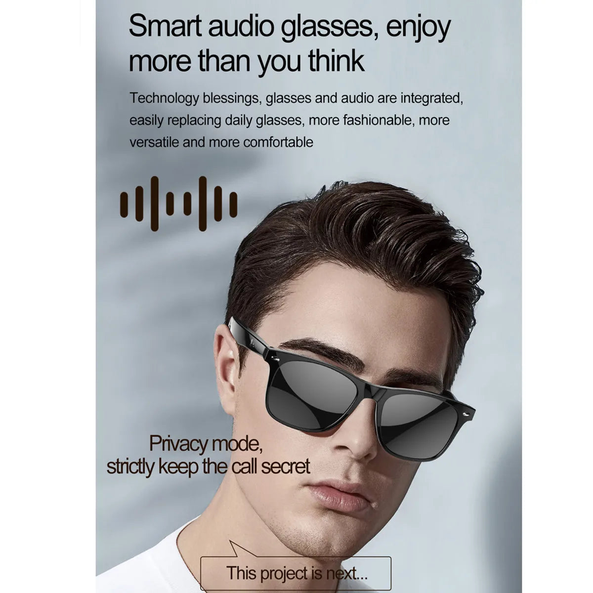AI Smart Translate Eyeglasses Receive Call Music Play Bluetooth Noise Canceling Support  Online Language Translator Sunglasses