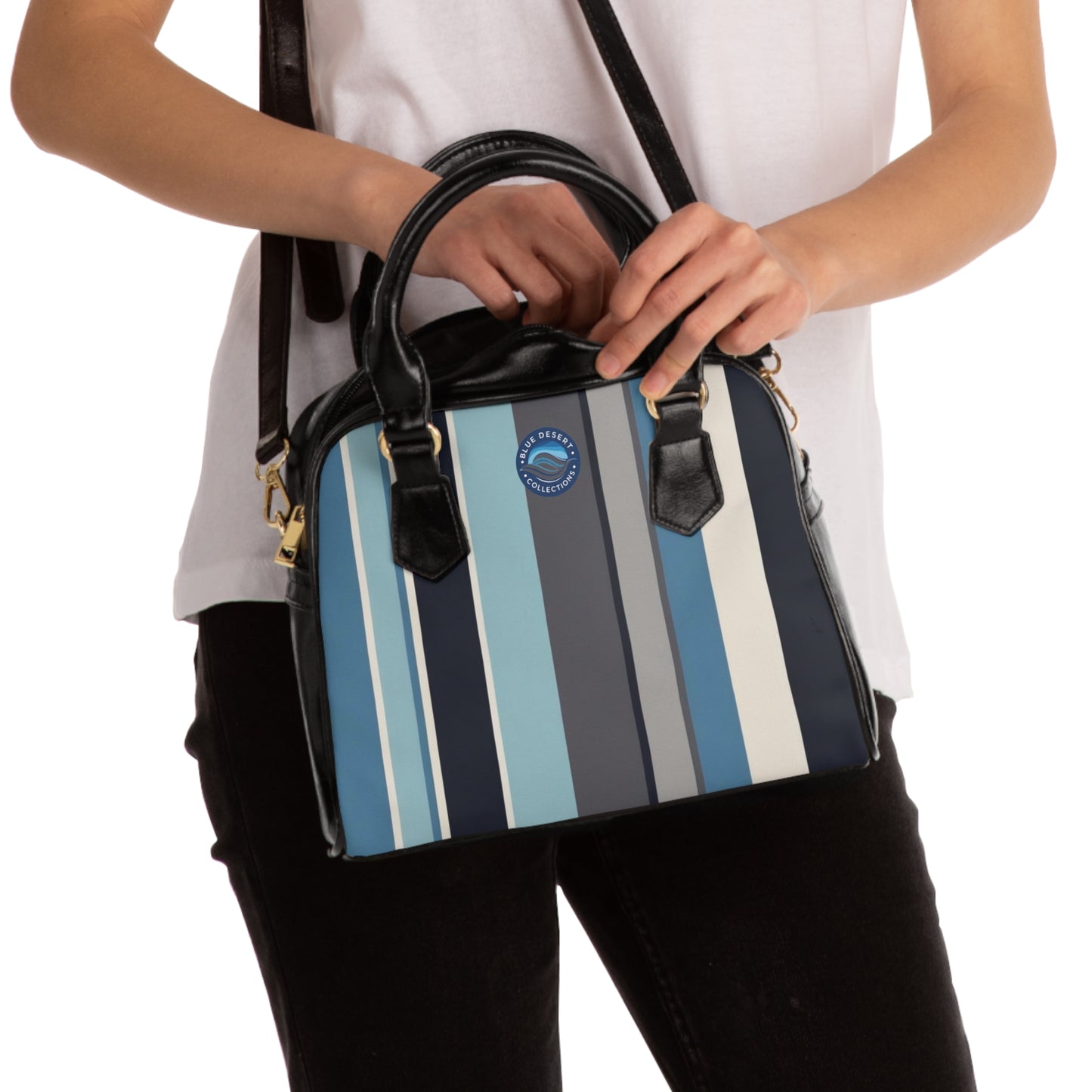 Stylish Striped Shoulder Handbag, Trendy Purse for Everyday Use, Gift for Fashion Lovers, Chic Bag for Office or Casual Outings