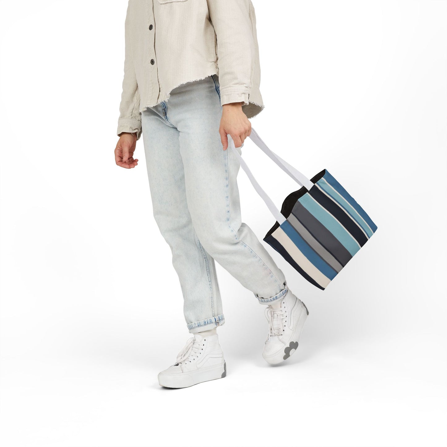 Stylish Canvas Tote Bag with 5-Color Straps, Eco-Friendly Shopping, Beach Day, Weekend Getaway, Gift for Her