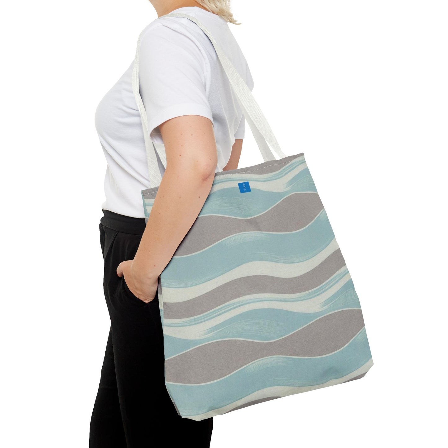 Stylish Waves Tote Bag, Everyday Use, Beach Bag, Shopping Tote, Eco-Friendly, Gift for Her, Summer Accessory