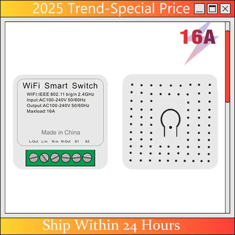 For Matter 16A Smart Wifi Switch One Open Dual Control Control Switches Mini Smart Breaker Voice Control Work With Durable